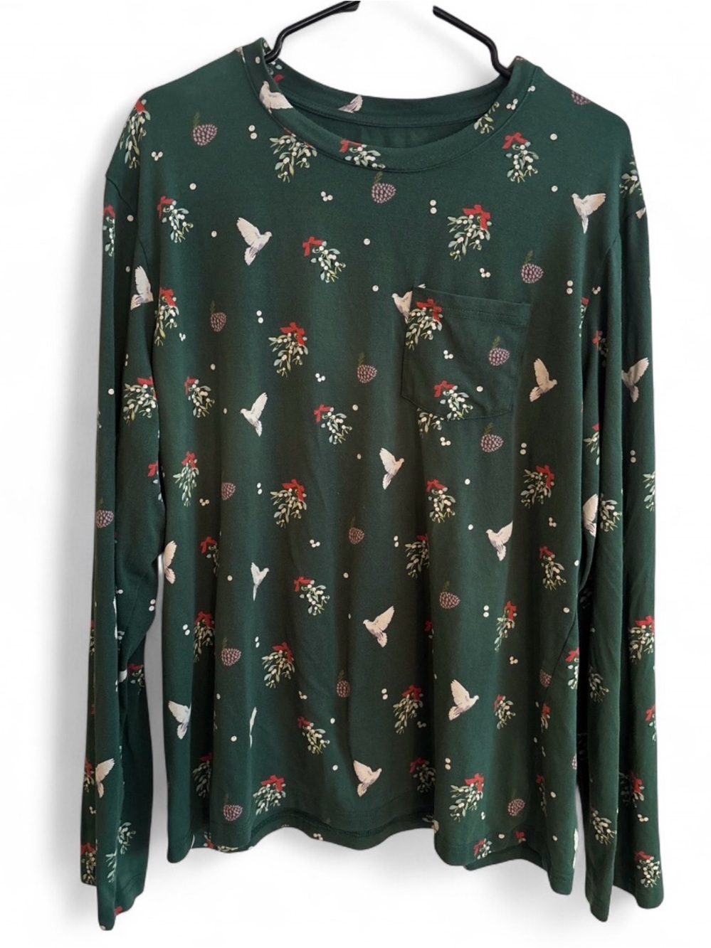 Kyte Baby Mens/Unisex Pajama Top Mistletoe Print Size‎ Large Holiday